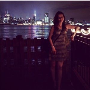 Metallic grey mini dress